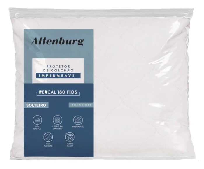 protetor de colchão impermeável percal 180 fios solteiro